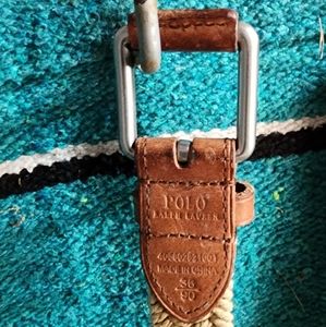 Polo cotton and leather belt